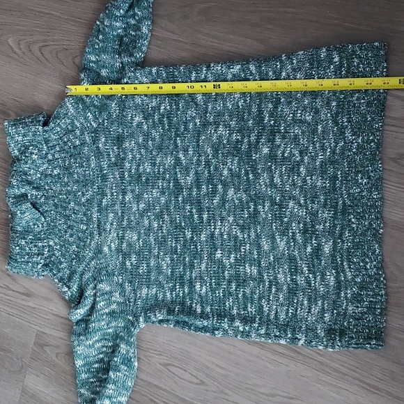 Cloud Chaser long sleeve turtleneck sweater green white large - Picture 7 of 7